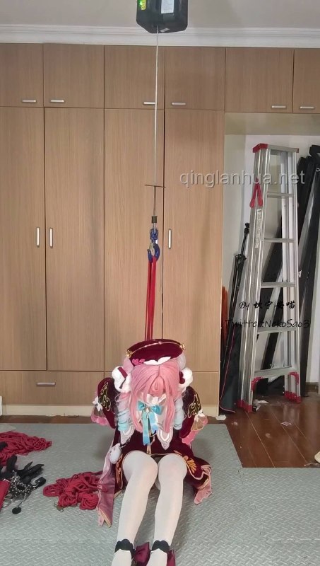 #坎喵 绝望的自缚-星穹铁道cos-风堇海老缚悬吊放置+脱缚失败+斐济杯强高地狱.mp4