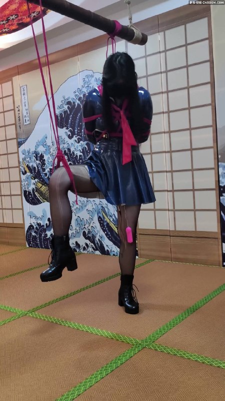 #汐岚绳造 大一妹妹的单腿吊缚调教