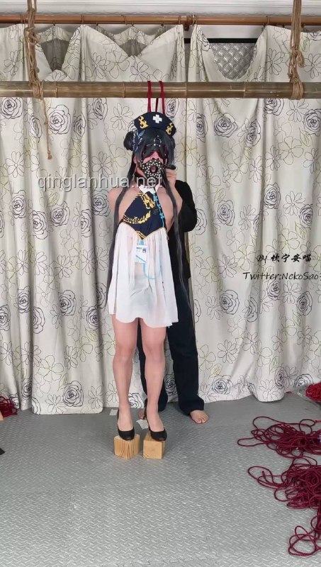 #坎喵 蔚蓝档案cos-妃咲护士直臂+木块踮脚窒息放置+斐济杯强高地狱.mp4